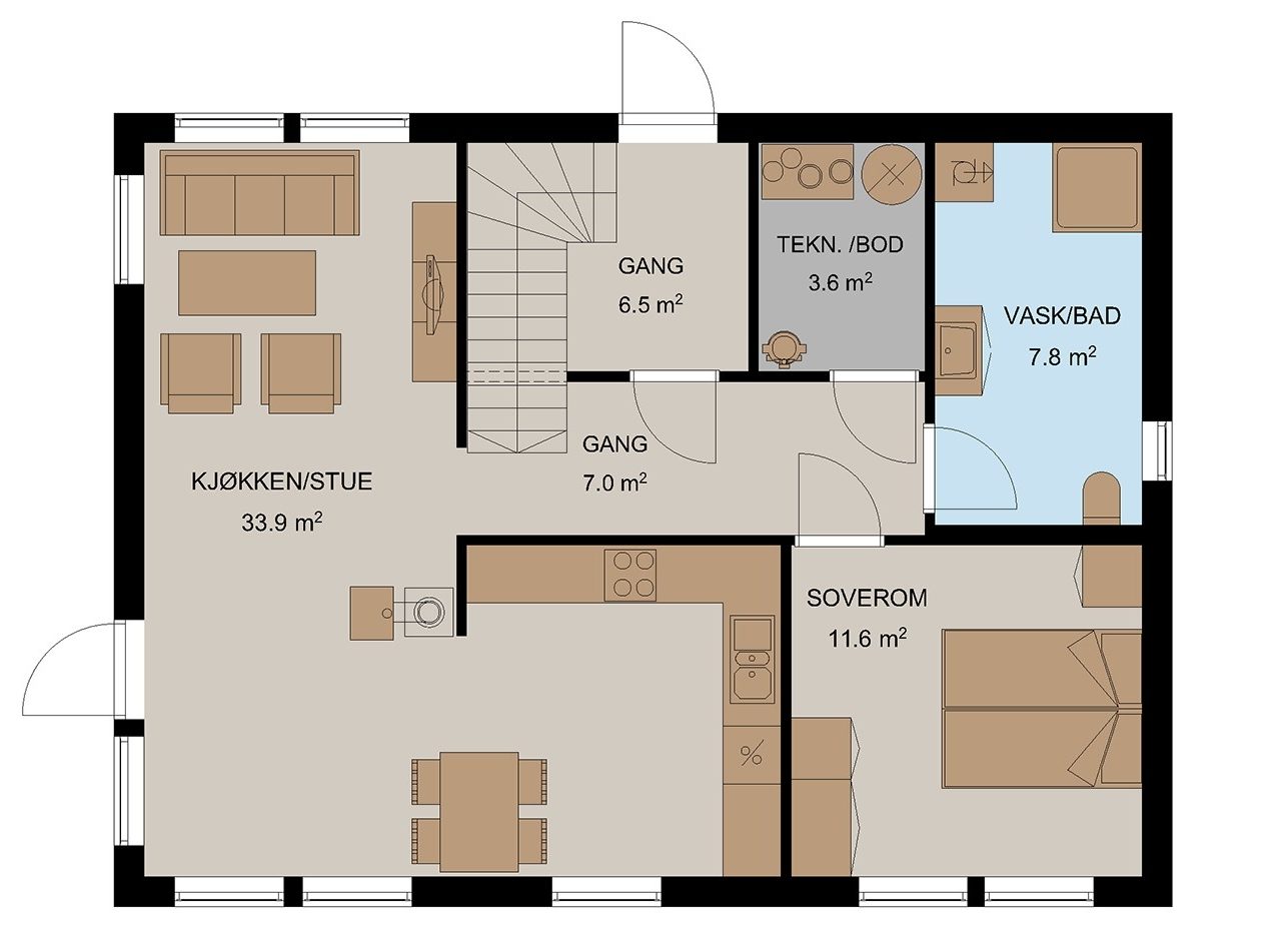 Plantegning 1. etasje
